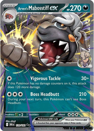 Holofoil Arven's Mabosstiff ex - 139/182 [139/182 Lightly Played ]