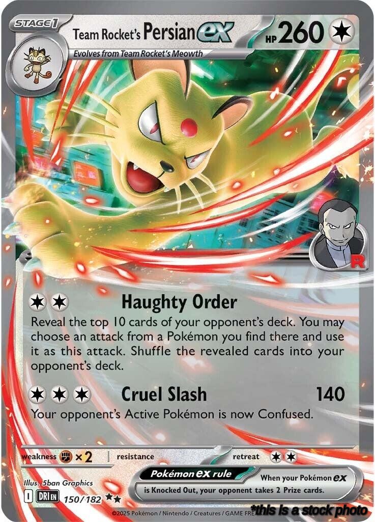 Double Rare Team Rocket's Persian ex - 150/182 [150/182 Near Mint ]