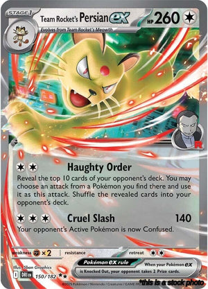 Double Rare Team Rocket's Persian ex - 150/182 [150/182 Near Mint ]