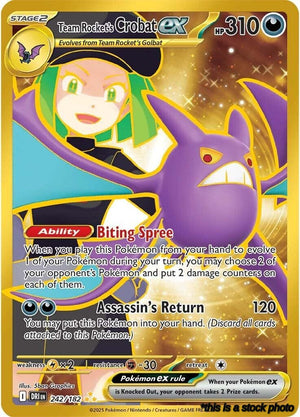 242/182 Team Rocket's Crobat ex Hyper Rare Holofoil