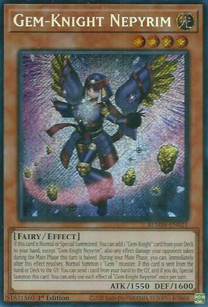 1st Edition Gem-Knight Nepyrim [BLMM-EN021 Near Mint] Secret Rare