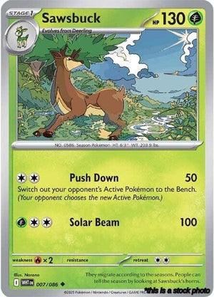 Reverse Holofoil Sawsbuck [007/086 Near Mint ]