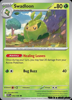 002/086 Swadloon (Poke Ball Pattern) Common Holofoil
