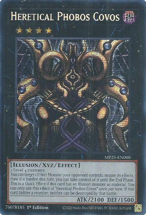 1st Edition Heretical Phobos Covos [MP25-EN088 Near Mint] Prismatic Secret Rare