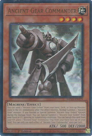 1st Edition Ancient Gear Commander [MP25-EN179 Lightly Played] Ultra Rare