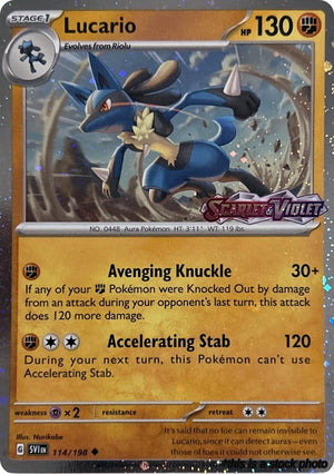 114/198 Lucario (Scarlet & Violet Stamp) Uncommon Holofoil