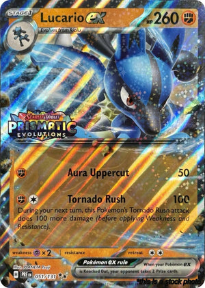 051/131 Lucario ex (Prismatic Evolutions Stamp) Double Rare Holofoil