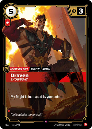 028/298-OGN Draven, Showboat Rare