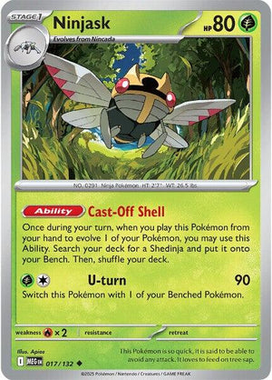 Uncommon Ninjask - 017/132 [017/132 Near Mint ]