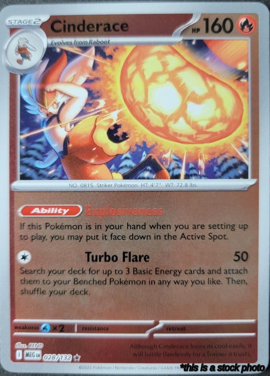 028/132 Cinderace Rare Reverse Holofoil