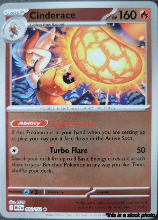 028/132 Cinderace Rare Reverse Holofoil