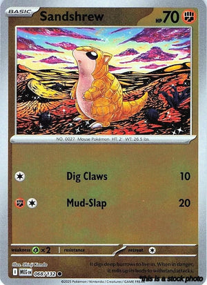 068/132 Sandshrew Common Reverse Holofoil
