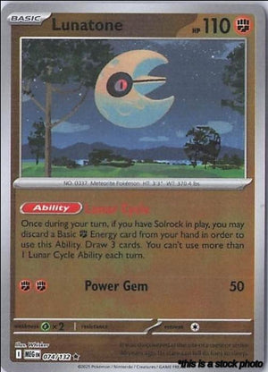 074/132 Lunatone Rare Reverse Holofoil