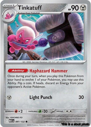 Reverse Holofoil Tinkatuff [097/132 Near Mint ]
