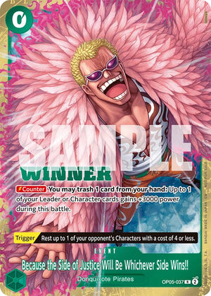 Because the Side of Justice Will Be Whichever Side Wins!! (Winner Pack 2025 Vol. 4) [OP05-037] One Piece Promotion Cards