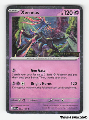 064/132 Xerneas (Mega Evolution Stamped) Rare Holofoil