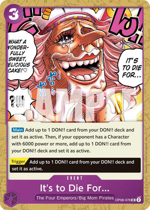 It's to Die For (Reprint) [OP08-076] Premium Booster -The Best- Vol. 2