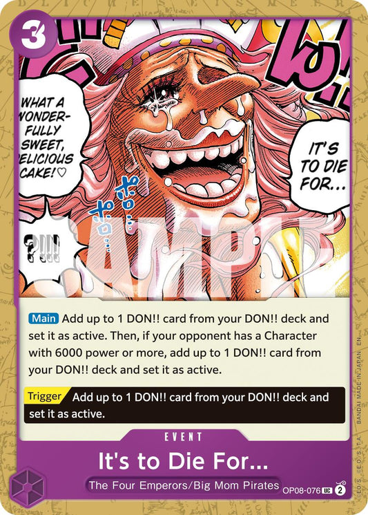 It's to Die For (Reprint)