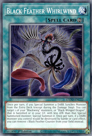 1st Edition Black Feather Whirlwind [L5DD-ENC22 Near Mint] Common / Short Print