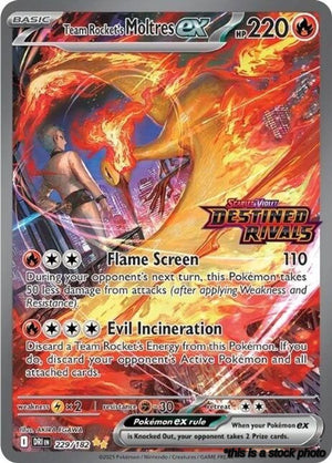 Holofoil Team Rocket's Moltres ex - 229/182 (Destined Rivals Stamp) [229/182 Near Mint ]