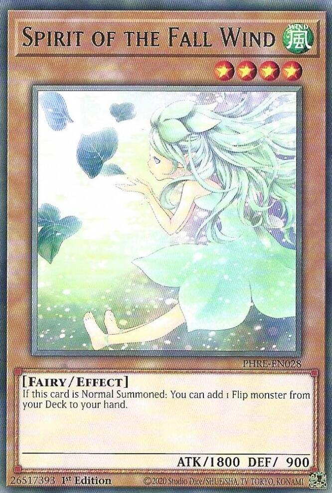 1st Edition Spirit of the Fall Wind [PHRE-EN028 Moderately Played] Rare