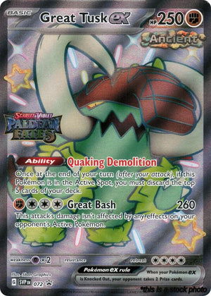 072/MCAP Great Tusk ex (Paldean Fates Stamped) Promo Holofoil