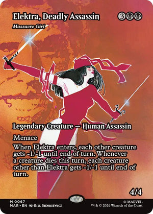 Elektra, Deadly Assassin - Massacre Girl (Borderless) [MAR/67] 2025 Magic: The Gathering