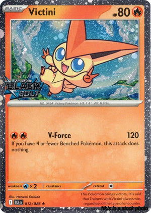 012/086 Victini (Black Bolt Stamped) Rare Holofoil Lightly Played