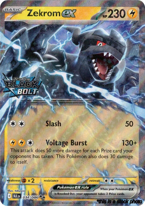 034/086 Zekrom ex (Black Bolt Stamped) Double Rare Holofoil Near Mint
