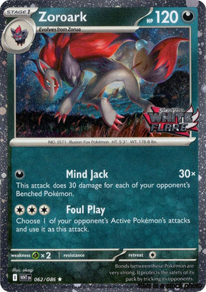 062/086 Zoroark (White Flare Stamped) Rare Holofoil Near Mint