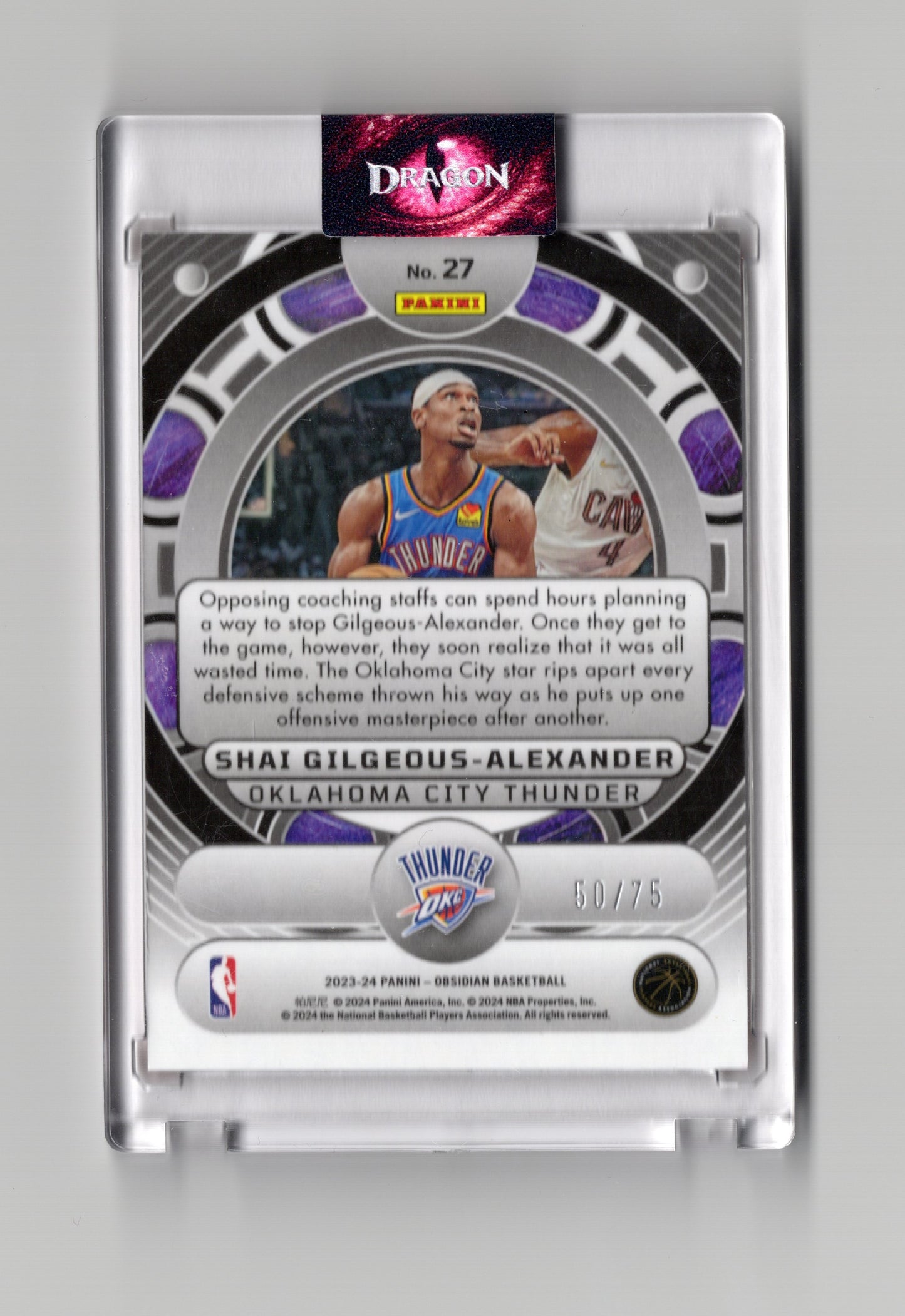 2023-24 Obsidian #27 Shai Gilgeous-Alexander Orbital Orange #/75