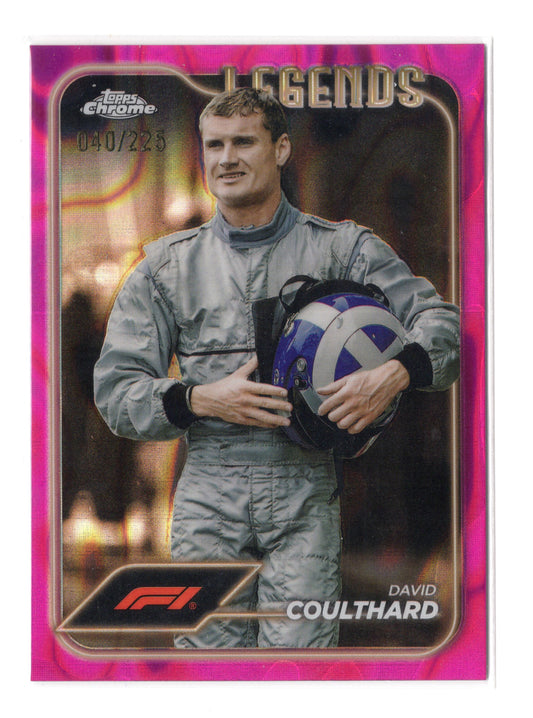 2024 Topps Chrome Formula 1 #196 David Coulthard Fuchsia Lava Refractors #/225