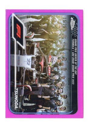 2024 Topps Chrome Formula 1 #180 Yuki Tsunoda Pink Refractors #/75
