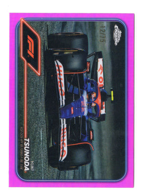 2024 Topps Chrome Formula 1 #89 Yuki Tsunoda Pink Refractors #/75
