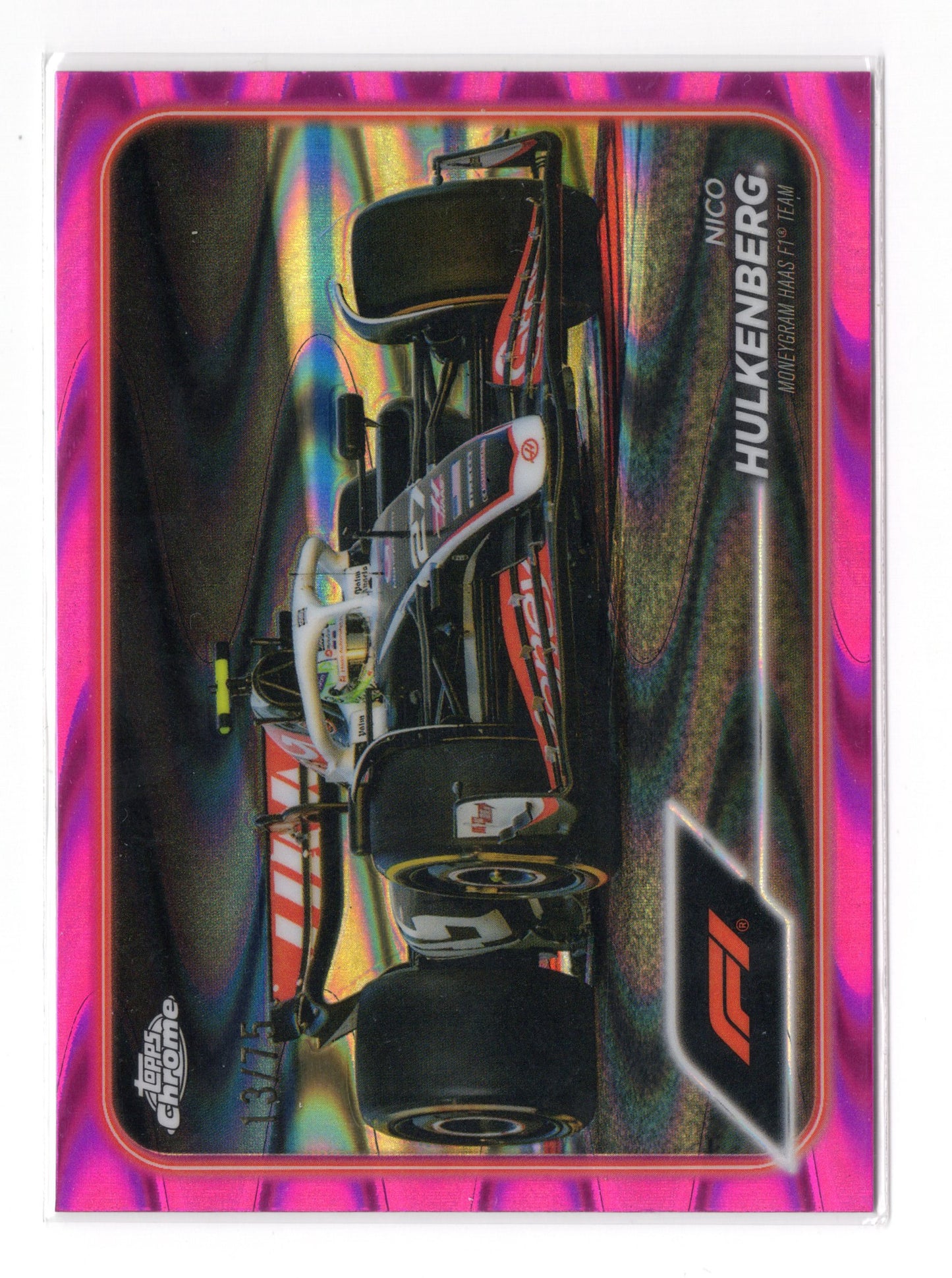 2024 Topps Chrome Formula 1 #87 Nico Hulkenberg Pink RayWave Refractors #/75