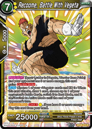 BT29-074 Recoome, Battle With Vegeta