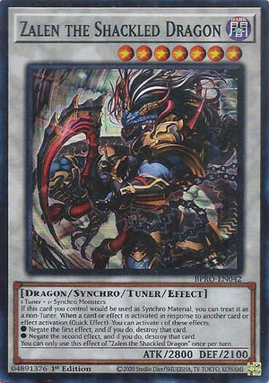 1st Edition Zalen the Shackled Dragon [BPRO-EN042 Near Mint] Super Rare