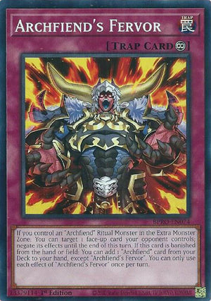 1st Edition Archfiend's Fervor [BPRO-EN074 Near Mint] Common / Short Print