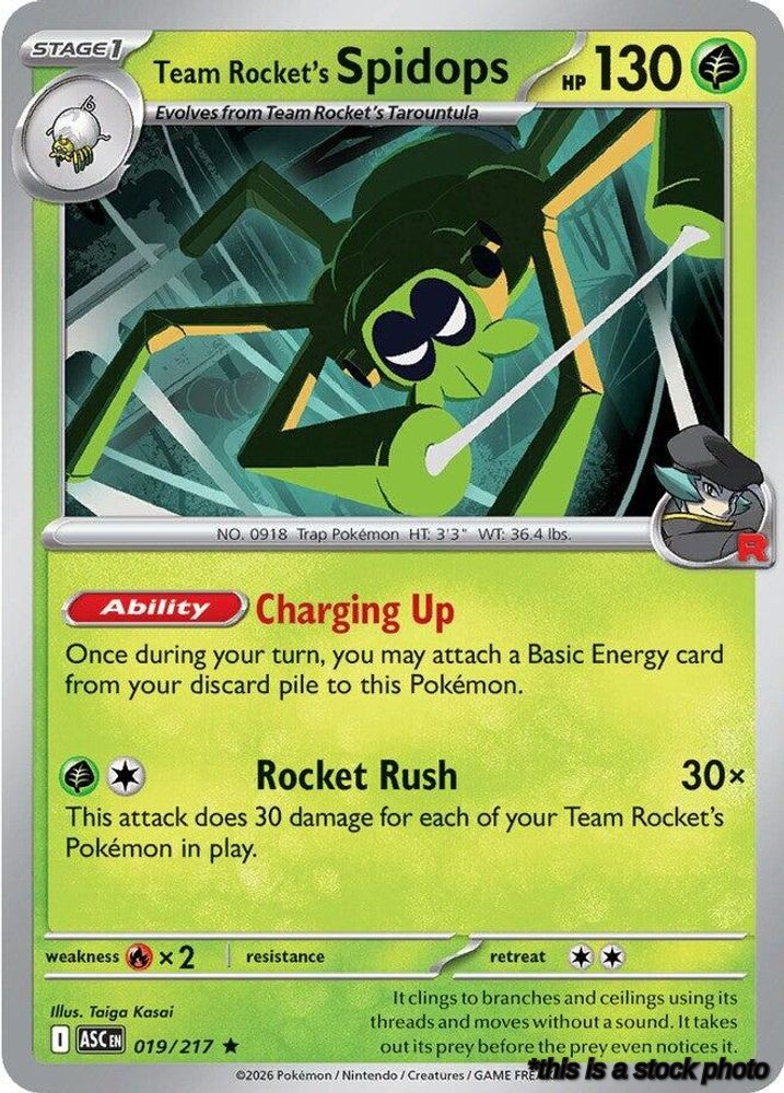 Reverse Holofoil Team Rocket's Spidops [019/217 Near Mint ]
