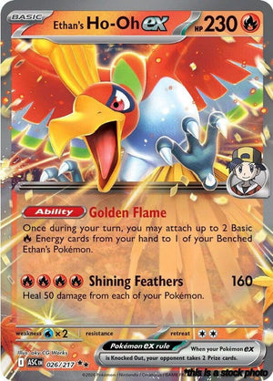 Double Rare Ethan's Ho-Oh ex [026/217 Lightly Played ]