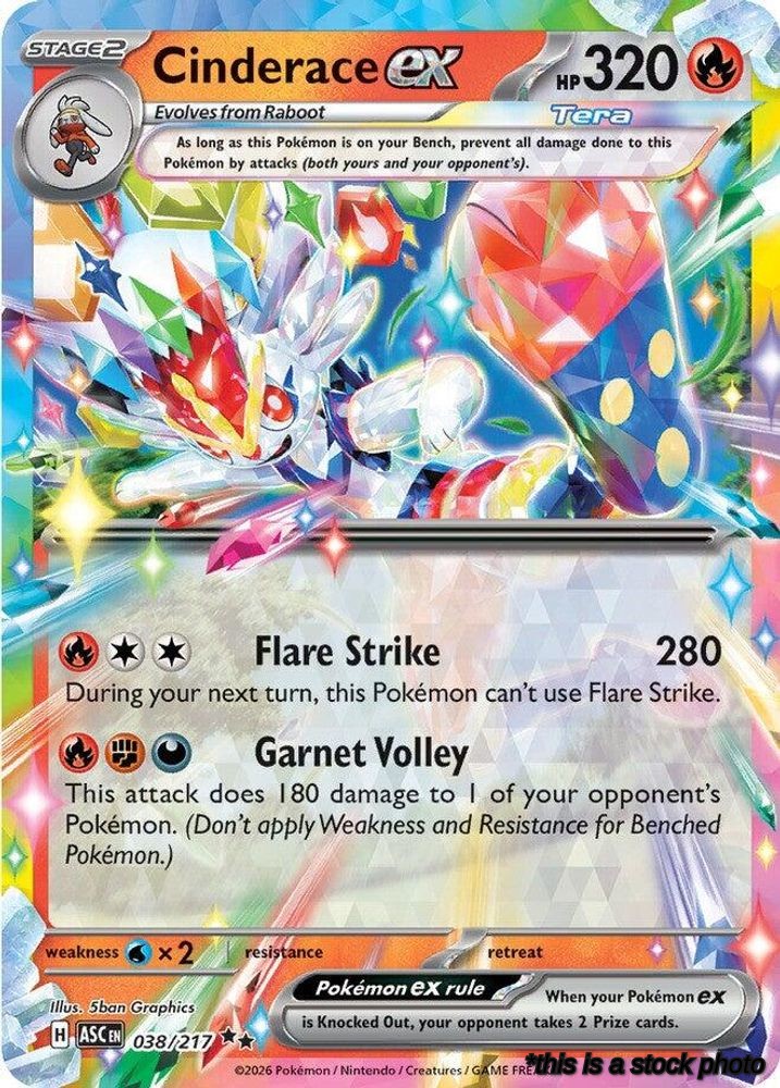 Double Rare Cinderace ex [038/217 Lightly Played ]