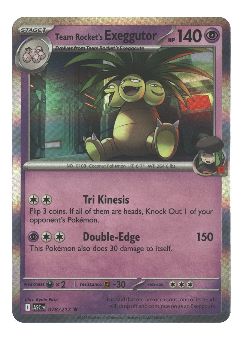 078/217 Team Rocket's Exeggutor Rare Holofoil Lightly Played