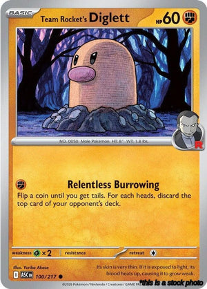 Common Team Rocket's Diglett [100/217 Near Mint ]