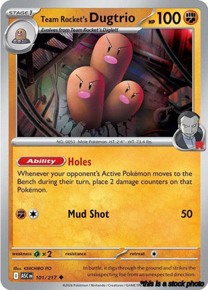 Normal Team Rocket's Dugtrio - 101/217 [101/217 Near Mint ]