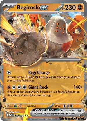 Holofoil Regirock ex [107/217 Lightly Played ]