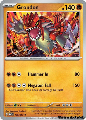 Rare Groudon [108/217 Near Mint ]