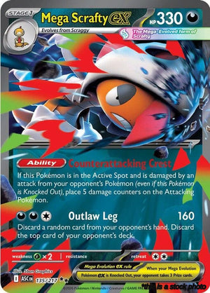 135/217 Mega Scrafty ex Double Rare Holofoil Near Mint