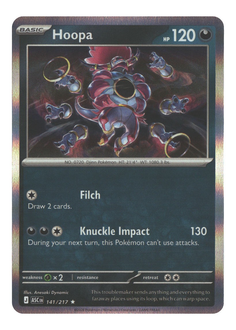 141/217 Hoopa Rare Holofoil Lightly Played
