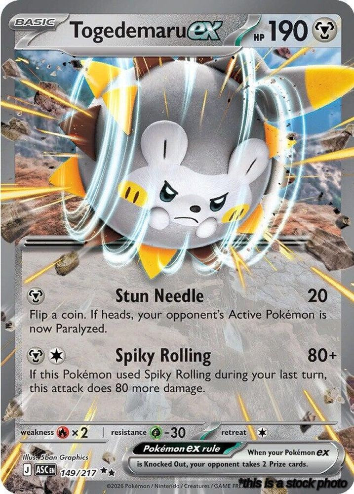 Double Rare Togedemaru ex [149/217 Lightly Played ]