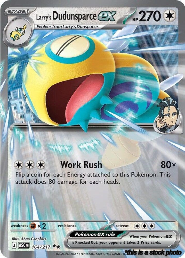 Double Rare Larry's Dudunsparce ex [164/217 Lightly Played ]